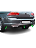 Passat B8 Arka Tampon Çıtası Krom 3 Parça SD / SW  2015 - 2019  Arası Modeller İçin