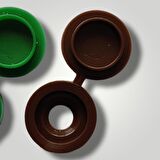 100 Adet Menteşeli Kahverengi Plastik Vida Kapağı, Vida Gizleme Kapağı, Vida Kapağı
