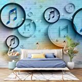 Müzik Nota Temalı Duvar Kağıdı Baskı