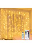 8 Modlu (3 mt X 3 mt ) Perde Led 10 Sarkıtlı USB li 3 Metre Kumandalı Peri Led