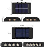 3 Adet Dekoratif Duvara Monteli Gün Işığı Solar Enerjili Aplik LED 6 Ledli