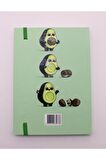 Lastikli Noktalı Sert Kapak Avokado Defter