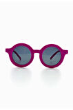 Sevimli Çocuk Güneş Gözlüğü Fuşya Yuvarlak Çerçeve UV 400 Korumalı CE Belgeli Kids Çocuk Güneş Gözlk