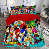 Sonic The Hedgehog Temalı Baskılı Çift Kişilik Nevresim Takımı
