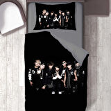 BTS Grup Temalı Baskılı Tek Kişilik Nevresim Takımı