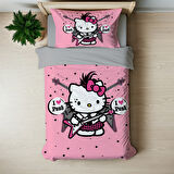 Hello Kitty Temalı Baskılı Tek Kişilik Nevresim Takımı