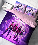 Black Pink Temalı Baskılı Mor Çift Kişilik Nevresim Takımı