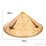 Naturel Renk Cambodia Kamboçyalı Vietnam Şapkası PVC Hasır