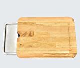 Pratik Tepsili Ahşap Kesme Tahtası