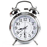 Gümüş Renk Metal Çalar Masa Saati