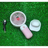 Sevimli Tasarımlı Telefon Tutuculu El Fanı