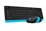 A4 TECH FG1010 Q 2.4 GHZ USB MAVİ KLAVYE+MOUSE KABLOSUZ SET