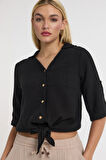 Müslin Kadın Gömlek-Önden Bağlamalı Gömlek-1020