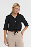 Müslin Kadın Gömlek-Önden Bağlamalı Gömlek-1020