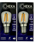 Heka 2W (22W) 2700K (Sarı Işık) E14 Duylu Led Rustik Ampul (2 Adet)