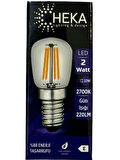 Heka 2W (22W) 2700K (Sarı Işık) E14 Duylu Led Rustik Ampul (2 Adet)