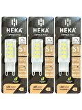 (3 Adet) Heka 5W (37W) 6500K (Beyaz Işık) G9 Duylu Dim Edilebilir Led Kapsül Ampul