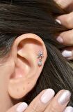 Mini Kar Tanesi Tragus Piercing Helix Kıkırdak Küpesi