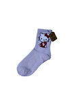 2 Çift Hello Kitty Çorap Yumuşak Rahat Şık Kısa Konç Desenli Uçukpembe Çorabı 36-40