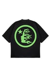 Unisex Oversize HELLSTAR GREEN Baskılı Boxy Fit Kalın Kumaşlı (240gsm) T-shirt