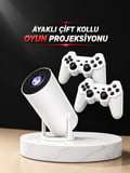 Projeksiyon Cihazı Video Oyun Konsolu Projektör Taşınabilir Ayaklı Çift Kollu 