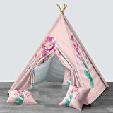 Pembe Bebek, Çocuk Odası Minderli/Mindersiz Oyun Evi, Çadırı Model 0034