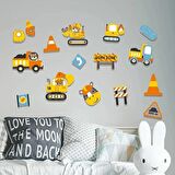 Arabalı Hayvanlar Ahşap Set Bebek Çocuk Yatak Odası Ev Dekorasyon Model 020