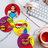 4 lü Set Ahşap Bardak Altlığı Model 029
