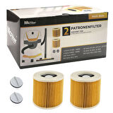 Magic Bags| Karcher Uyumlu 2Adet Wd3.300 MA2003 A2204 A2054 A1000U Süpürge Silindirik Hepa Filtresi