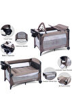 Sleep Side Play Anne Yanı Park Yatak Sallanır Cibinlikli Oyun Parkı Bebek Beşik 70x110 Cm Yataksız
