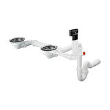  HANSGROHE Grafit Siyahı Çift Gözlü Ankastre Eviye + Manuel Sifon ve Süzgeci - (HG.43315170+HG.43928000)