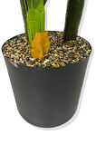 DRACAENA FRAGRANS KOYU RENK 3 GÖVDE YAPAY AĞAÇ 160 CM SİYAH 30X30 GALVANİZ SAKSI