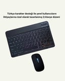Bluetooth 5.3 Destekli Şarjlı Taşınabilir Klavye + Mouse Kombinasyonu