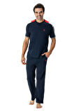 U.s Polo Assn. 18791 Erkek Kısa Kollu Pijama Takımı-Lacivert