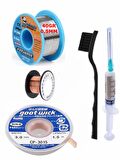 MECHANİC Soldering 63SN/37PB Lehim Teli 005MM 40Gr Ve Flux Lehim Toplama Ve CP 3015 Emme Teli 5in1 Set