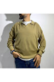 Oversize Polo Yaka Erkek Kazak