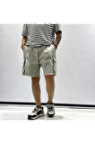 Kargo Cepli Baggy Kesim Denim Şort