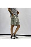 Kargo Cepli Baggy Kesim Denim Şort