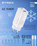 Syrox Type-C 65 Watt Hızlı Şarj Aleti Beyaz