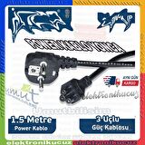 POWER KABLO YONCA -BİLGİSAYAR-PC-NOTEBOOK-DİZ ÜSTÜ-LAPTOP 3 LÜ ADAPTÖR KABLOSU 220 V GÜÇ KABLOSU 1.5METRE