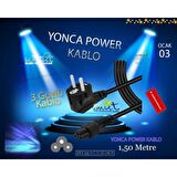 Laptop Adaptör Şarj Elektrik Kablosu 3'lü - Yonca Power Kablosu - Güç Aktarım ve İletim Kablosu