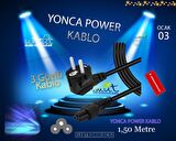 Notebook Dizüstü Laptop LCD PC LCD TV Adaptör İçin YONCA POWER KABLO 3LÜ UÇLU ELEKTRİK POWER KABLOSU