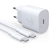 Samsung Galaxy A73 Uyumlu Type-C çıkışlı 25W Adaptör+Type-c Kablolu iki ucu