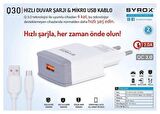 Syrox EU-10 Micro USB 18 Watt Hızlı Şarj Aleti Beyaz