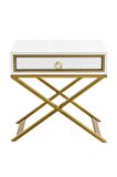 Jasmin Gold Metal Beyaz Komodin