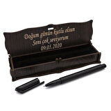 Kişiye Özel İsimli Kalem Ahşap Kutulu