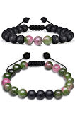 Sertifikalı Makrome Doğal Anyolit Taşı Bileklik Seti