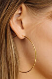 66 mm Gold Düz İnce Halka Küpe