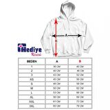 Kişiye Özel Sarı Lacivert Aşk Baskılı Cepli, Kapşonlu Beyaz Unisex Sweatshirt HK2168