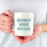 Kişiye Özel Öğretmenler Günü Fotoğraf Baskılı Porselen Beyaz Kupa Bardak HK2322